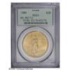 1908 $20 No Motto MS63 PCGS. Bright yellow-gold surfac 1908[$20] No Motto MS63 PCGS.