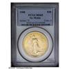1908 $20 No Motto MS65 PCGS. Lovely orange-gold, olive 1908[$20] No Motto MS65 PCGS.