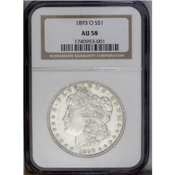 1893-O S$1 AU58 NGC. Only a whisper of gold color is p 1893-O[S$1] AU58 NGC.
