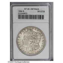 1894 S$1 --Cleaned--ANACS. XF40 Details. A glossy and t 1894[S$1]--Cleaned--ANACS. XF40 Details.