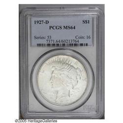 1927-D S$1 MS64 PCGS.From The Andy Geosits Collection 1927-D[S$1] MS64 PCGS.