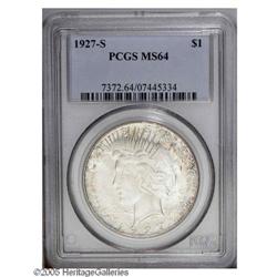 1927-S S$1 MS64 PCGS. Absolutely stunning luster is fr 1927-S[S$1] MS64 PCGS.
