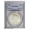 Image 1 : 1928 S$1 MS63 PCGS. Highly lustrous surfaces display a 1928[S$1] MS63 PCGS.