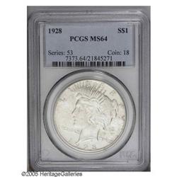 1928 S$1 MS64 PCGS.From The Andy Geosits Collection of 1928[S$1] MS64 PCGS.
