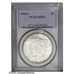 1928-S S$1 MS63 PCGS.From The Andy Geosits Collection 1928-S[S$1] MS63 PCGS.