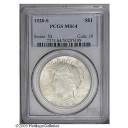 1928-S S$1 MS64 PCGS. Were it not for a little weaknes 1928-S[S$1] MS64 PCGS.