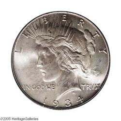 1934 S$1 MS66 PCGS. Coinage of Silver Dollars was halt 1934[S$1] MS66 PCGS.