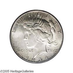 1934-S S$1 MS62 PCGS. Light golden-brown toning encroa 1934-S[S$1] MS62 PCGS.