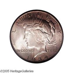 1934-S S$1 MS64 NGC. Gorgeous original toning graces t 1934-S[S$1] MS64 NGC.