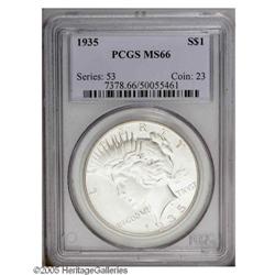 1935 S$1 MS66 PCGS. All Peace dollars are scarce and m 1935[S$1] MS66 PCGS.