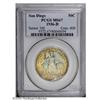 Image 3 : 1936-D 50C San Diego MS67 PCGS. A melange of mint-gree 1936-D[50C] San Diego MS67 PCGS.