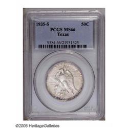 1935-S 50C Texas MS66 PCGS. A lovely example with lust 1935-S[50C] Texas MS66 PCGS.