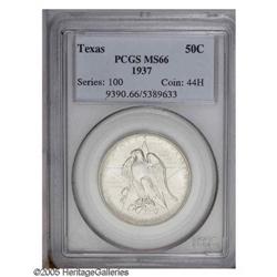 1937 50C Texas MS66 PCGS. This ivory-gray premium Gem 1937[50C] Texas MS66 PCGS.