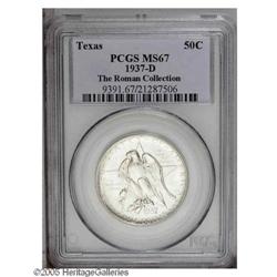 1937-D 50C Texas MS67 PCGS. A brilliant and lustrous e 1937-D[50C] Texas MS67 PCGS.