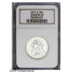 1937-S 50C Texas MS67 NGC. Light tawny gold color visi 1937-S[50C] Texas MS67 NGC.