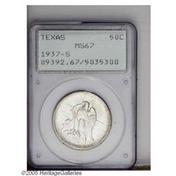 1937-S 50C Texas MS67 PCGS. Mostly brilliant with just 1937-S[50C] Texas MS67 PCGS.