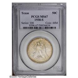 1938-S 50C Texas MS67 PCGS. Beautiful golden-orange to 1938-S[50C] Texas MS67 PCGS.