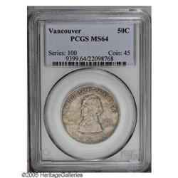 1925 50C Vancouver MS64 PCGS. Gunmetal gray surfaces w 1925[50C] Vancouver MS64 PCGS.