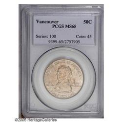 1925 50C Vancouver MS65 PCGS. Medium peach and olive c 1925[50C] Vancouver MS65 PCGS.