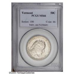 1927 50C Vermont MS66 PCGS. Potent luster sweeps acros 1927[50C] Vermont MS66 PCGS.