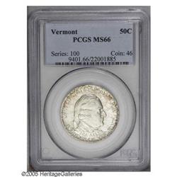 1927 50C Vermont MS66 PCGS. Bright, shimmering mint lu 1927[50C] Vermont MS66 PCGS.