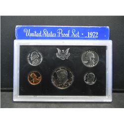 1972—S clad Proof Set.  Regular coinage with cent through half.