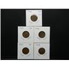Image 1 : (5) Indian Head Cents with full liberties:  1904, 05, 06, 07, and 08.