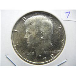 1970-D Silver Kennedy Half.  Scarce and only available from mint sets.