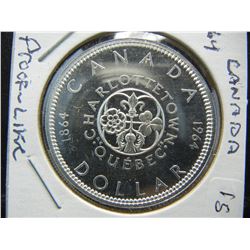 1964 Canada Silver $1.  Gem BU Proof-Like.
