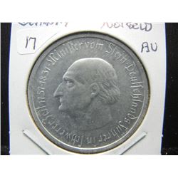 1923 German 50 Million Notgeld coin.  Beautiful coin.  AU.