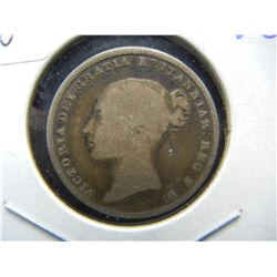 1838 England 1 Shilling.  Original VG.  Silver.