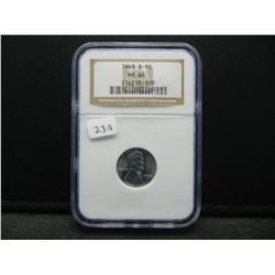 1943-S Lincoln Wheat Cent.  Slabbed by NGC (One of the Best) as MS 66.