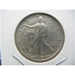 1917 Walking Liberty Half.  Almost Uncirculated.