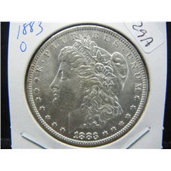 1983-O Morgan Dollar.  Very choice white BU.  MS 64.