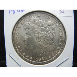 1986 Morgan Dollar.  Very choice white BU.  MS 64.