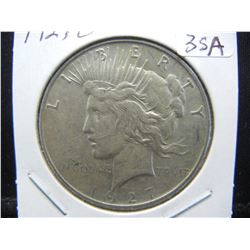 1927-D Peace Dollar.  Extremely Fine.  Semi-Key.