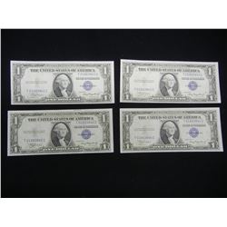 (4) 1935 A $1 Silver Certificates.  Consecutive Serial #s.  WWII note.  GEM CU.