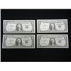 Image 1 : (4) 1957 A $1 Silver Certificates.  Consecutive Serial #s.  Choice CU.