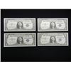 Image 1 : (4) 1957 B $1 Silver Certificates.  Consecutive Serial #s.  GEM CU.