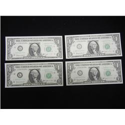 (4) 1963 B Federal Reserve notes.  The famous “BARR” notes.  Consecutive Serial #s.  GEM CU.