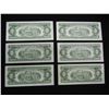 Image 5 : (6) 1963 Red Seal $2 Notes.  Consecutive Serial #s.  GEM CU.