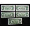 Image 5 : (5) 1953 B Red Seal $2 US Notes with consecutive serial numbers.  GEM Crisp Unc.