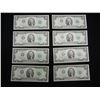 Image 1 : (8) 1976 Bicentennial $2 US Notes with consecutive serial numbers.  GEM Crisp Unc.