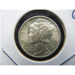 1940-S Mercury Dime.  Choice BU 64. Nice white coin.