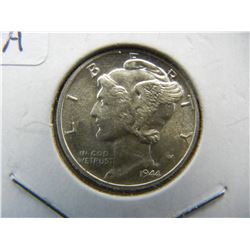 1944 Mercury Dime.  Very Choice BU.  Great luster.