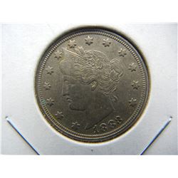 1883 V Nickel Without Cents.  Extremely Fine.