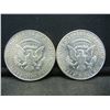 Image 2 : (2) 1964 90% Silver Kennedy Half Dollars