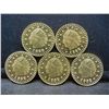 Image 1 : NOT REAL GOLD, (5) California Gold Tokens CLAD