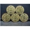 Image 2 : NOT REAL GOLD, (5) California Gold Tokens CLAD