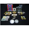Image 1 : (12.81 OZ) OF "JUNK DRAWER COLLECTABLES" (SILVER/PROOF TOKENS/VIALS/ARROW HEADS/FOREIGN COINS, MISC.